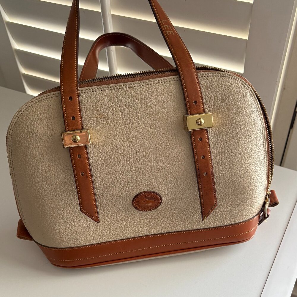 Dooney Bourke Satchel Pebble Grain Cream